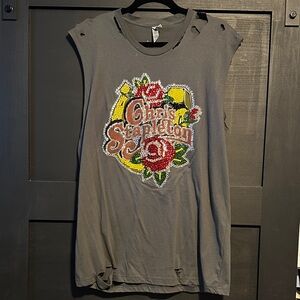 Chris Stapleton Graphic Tee with Embellished Floral Logo